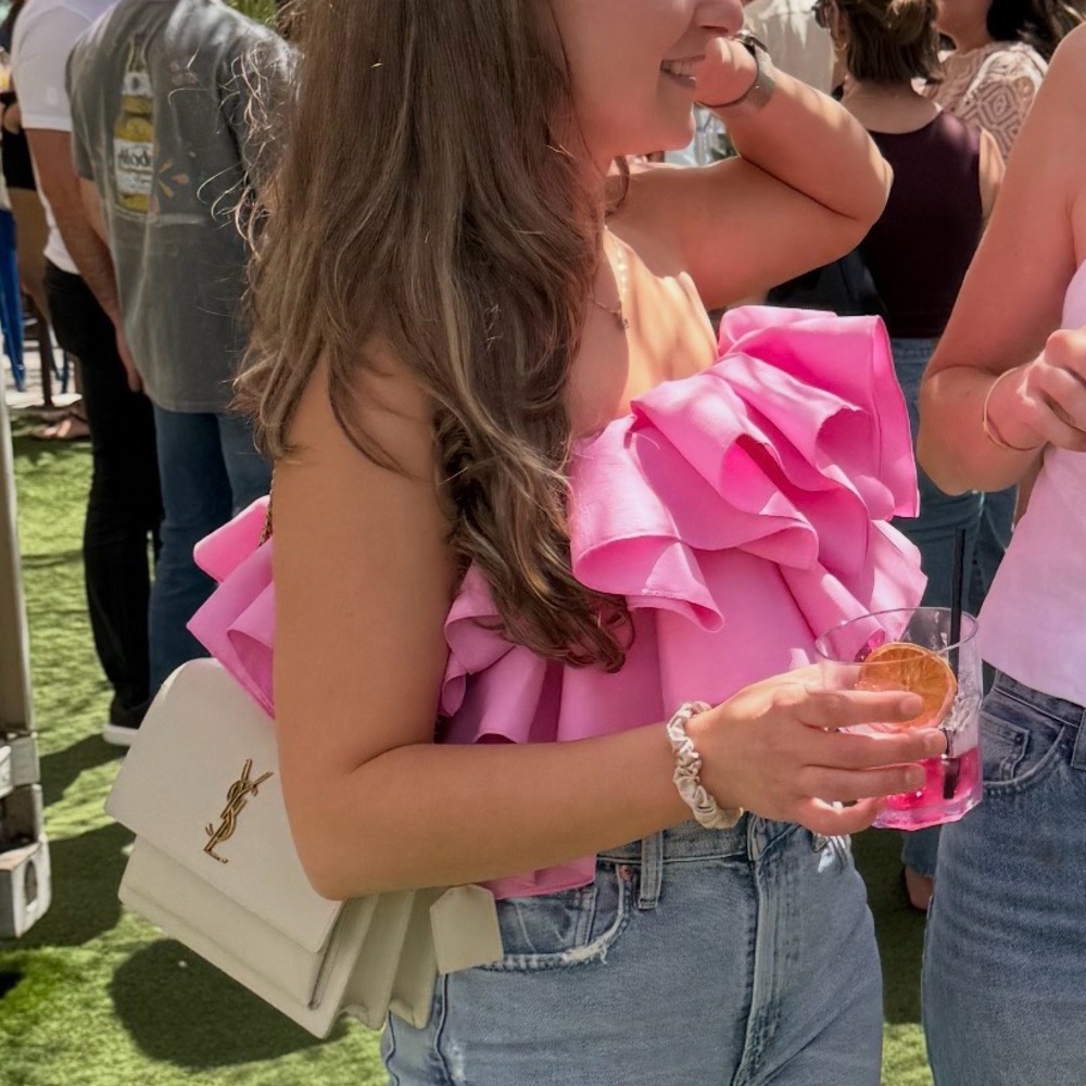 Zara Pink Ruffle Top - Picture 2 of 6